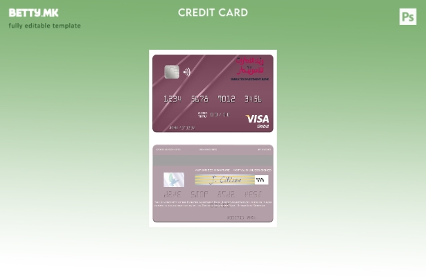 модерен стил Шаблон за виза за дебитна картичка на Инвестициската банка на Обеди